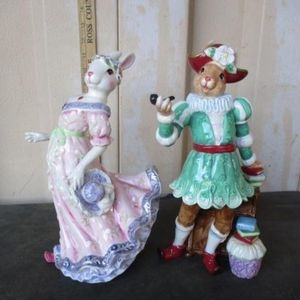 Ceramic bunny set Renaissance vintage